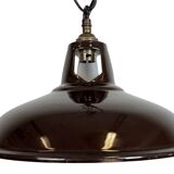 Industrial Brown Enamel Factory Pendant Lamp , 1960s