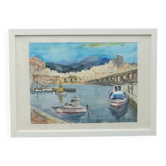 Watercolor "Banyuls sur Mer" by André TOURE, France