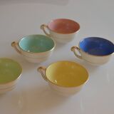 5 earthenware coffee or tea cups from saint amand france 1950