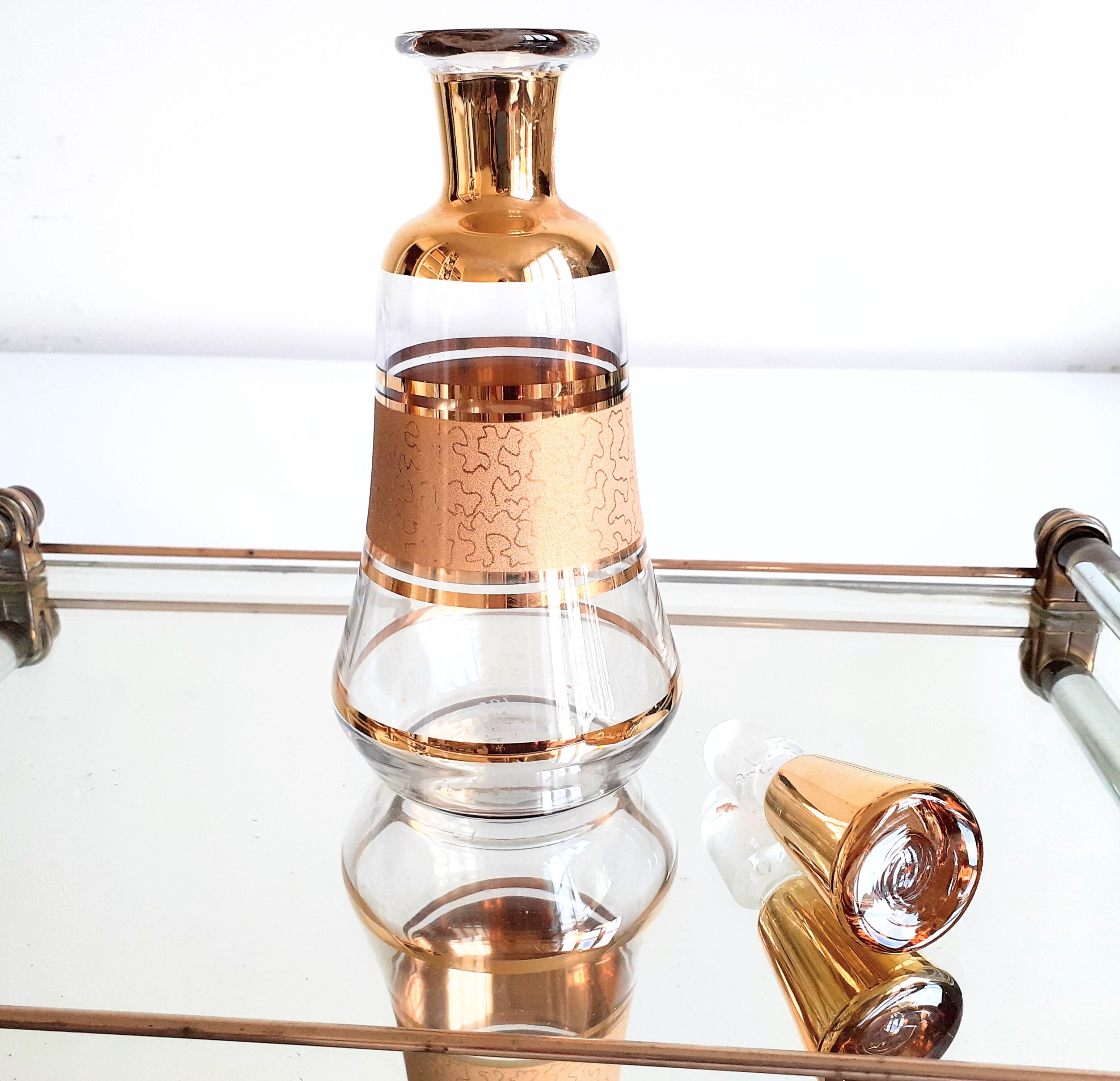 Golden liqueur carafe