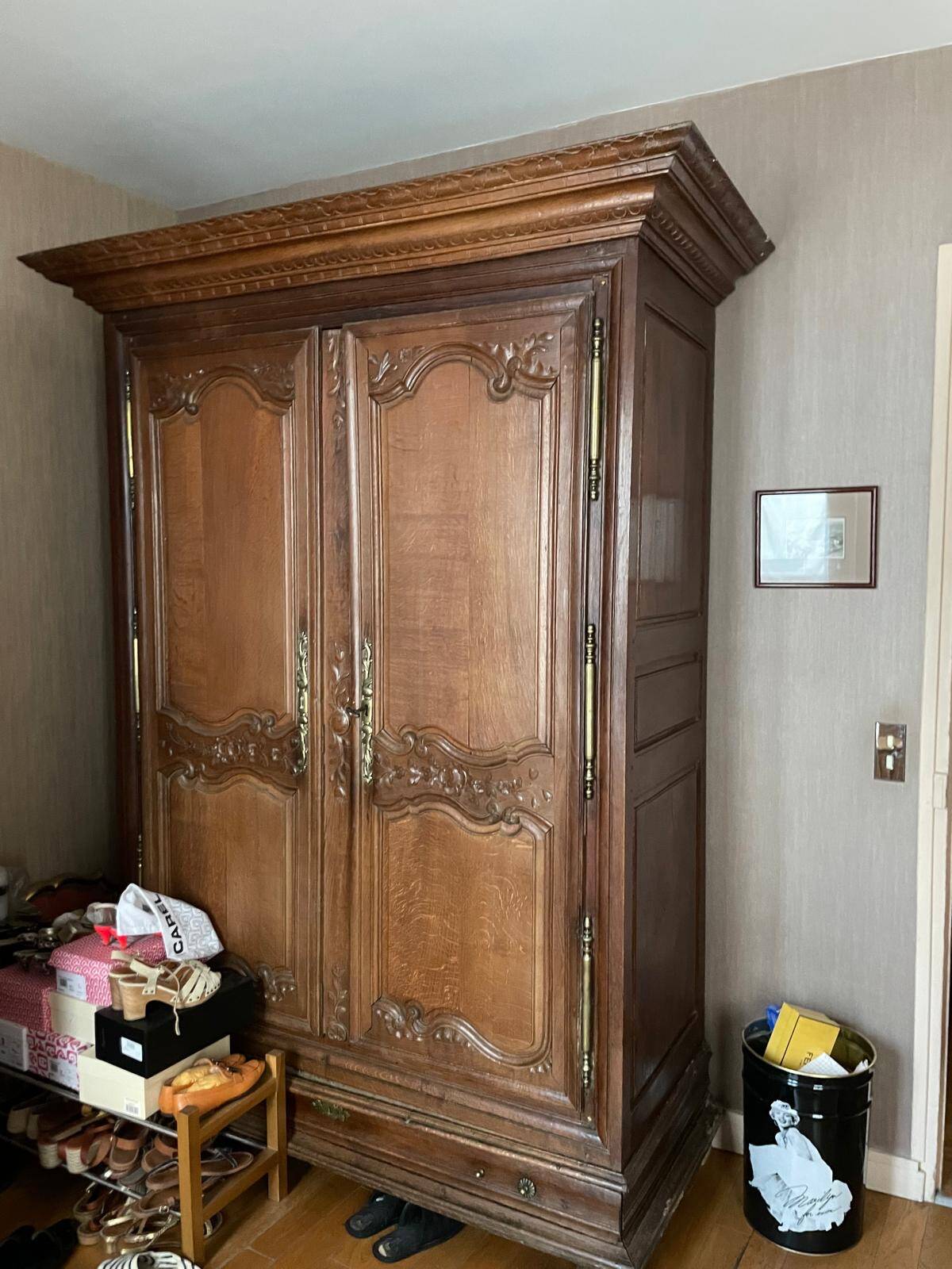 19th century Norman oak wardrobe