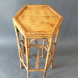 Vintage bamboo pedestal table.