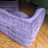 Togo purple sofa set - 2-seater sofa and corner armchair