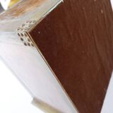 Paire de tables de chevet en bois, laiton et cuivre