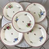 lot de 5 grandes assiettes plates Villeroy & Boch La Louvière fabrication belge en Terre de Fer débu