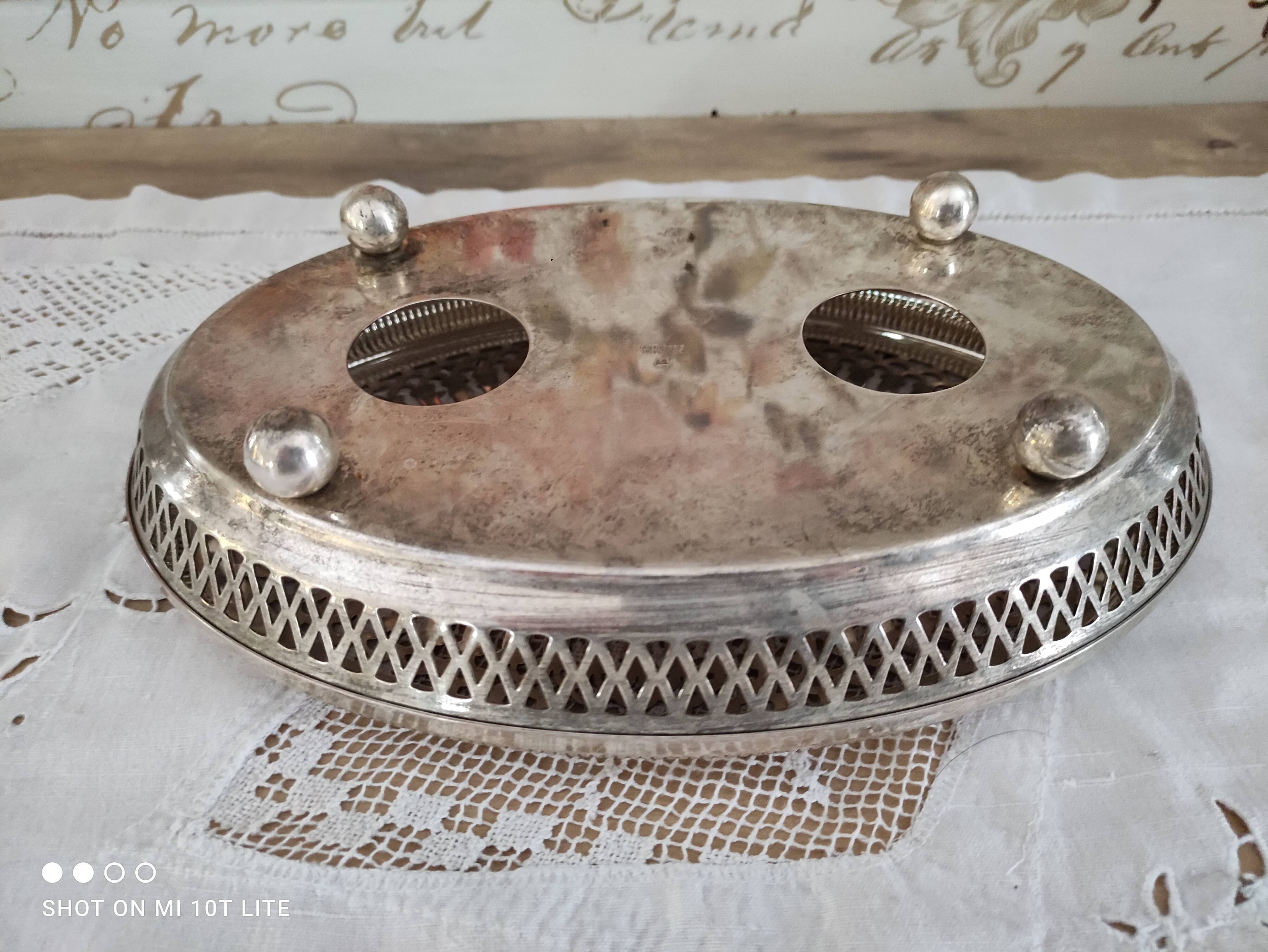 Dish warmer in silver metal openwork Goldsmith of France
