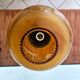 Mid-century italian yellow & green wood and glass table lamp