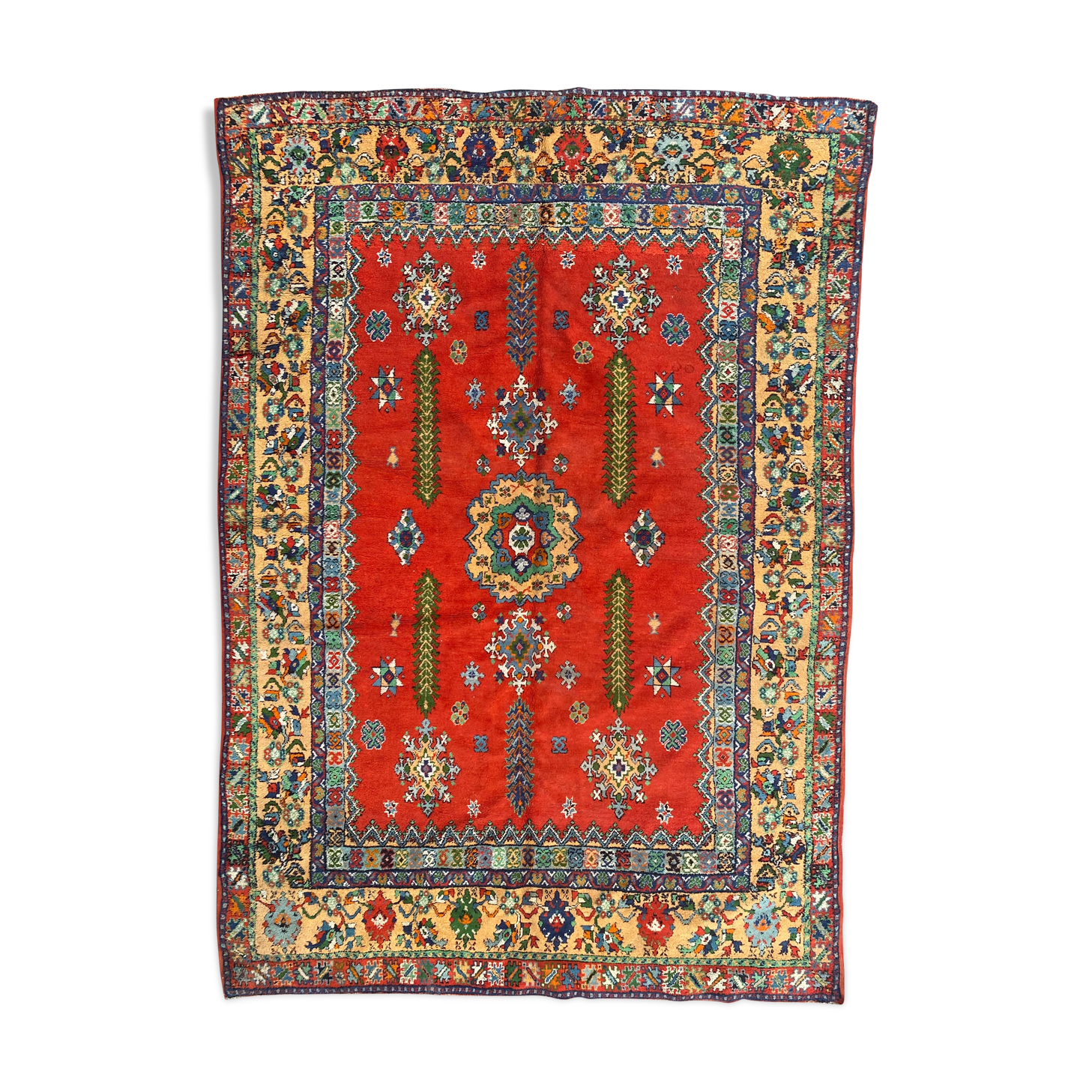 Moroccan vintage carpet handmade flap 175x255 cm
