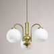 Lustre Mid-Century en Laiton et Opaline, Italie