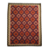 Burgundy Afghan Kilim Rug, Geometric Wool Flatweave, Handmade Tribal Carpet