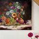 Old painting, still life of flowers and fruits.