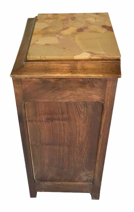 Wooden bedside table and art nouveau marble
