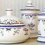 2 apothecary jars & candy box "old Rouen", circa 1960