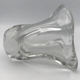 Crystal vase signed daum france free form 4.4 kg