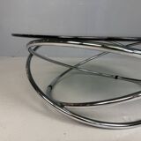 Mac chrome and smoked glass Coffee Table from Miniforms, Italy, 1970s