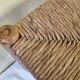 Wooden entrance bench and vintage straw 90 cm