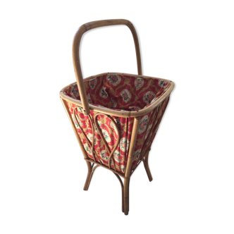 Rattan sewing basket
