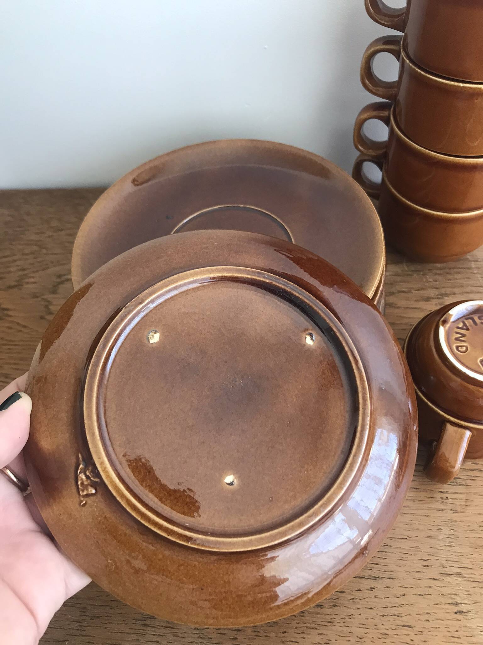 Set of 6 Fina England coffee cups with saucers