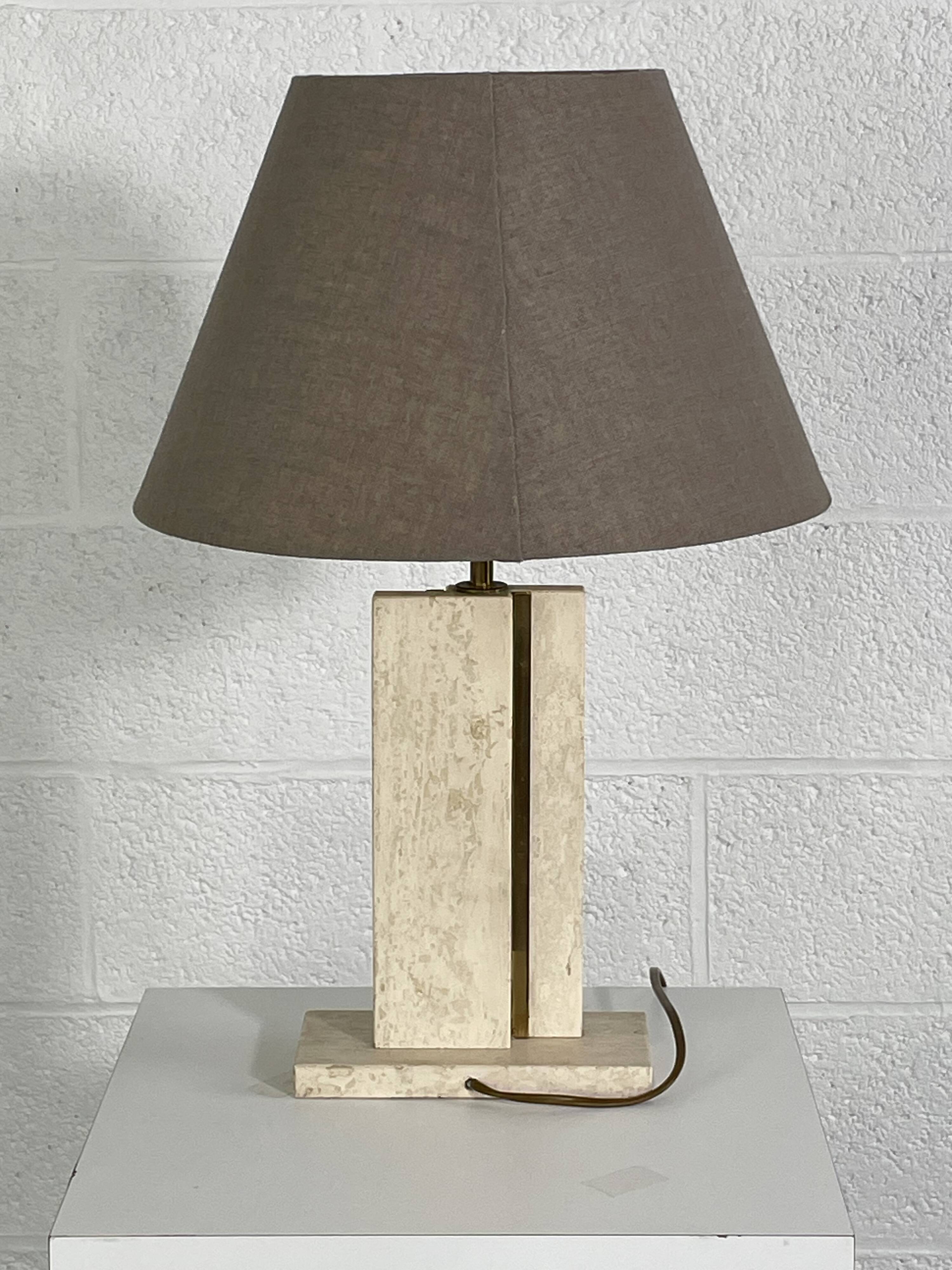vintage marble and brass lamp