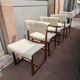 chaises de Henning Sorensen en palissandre massif et lainage blanc