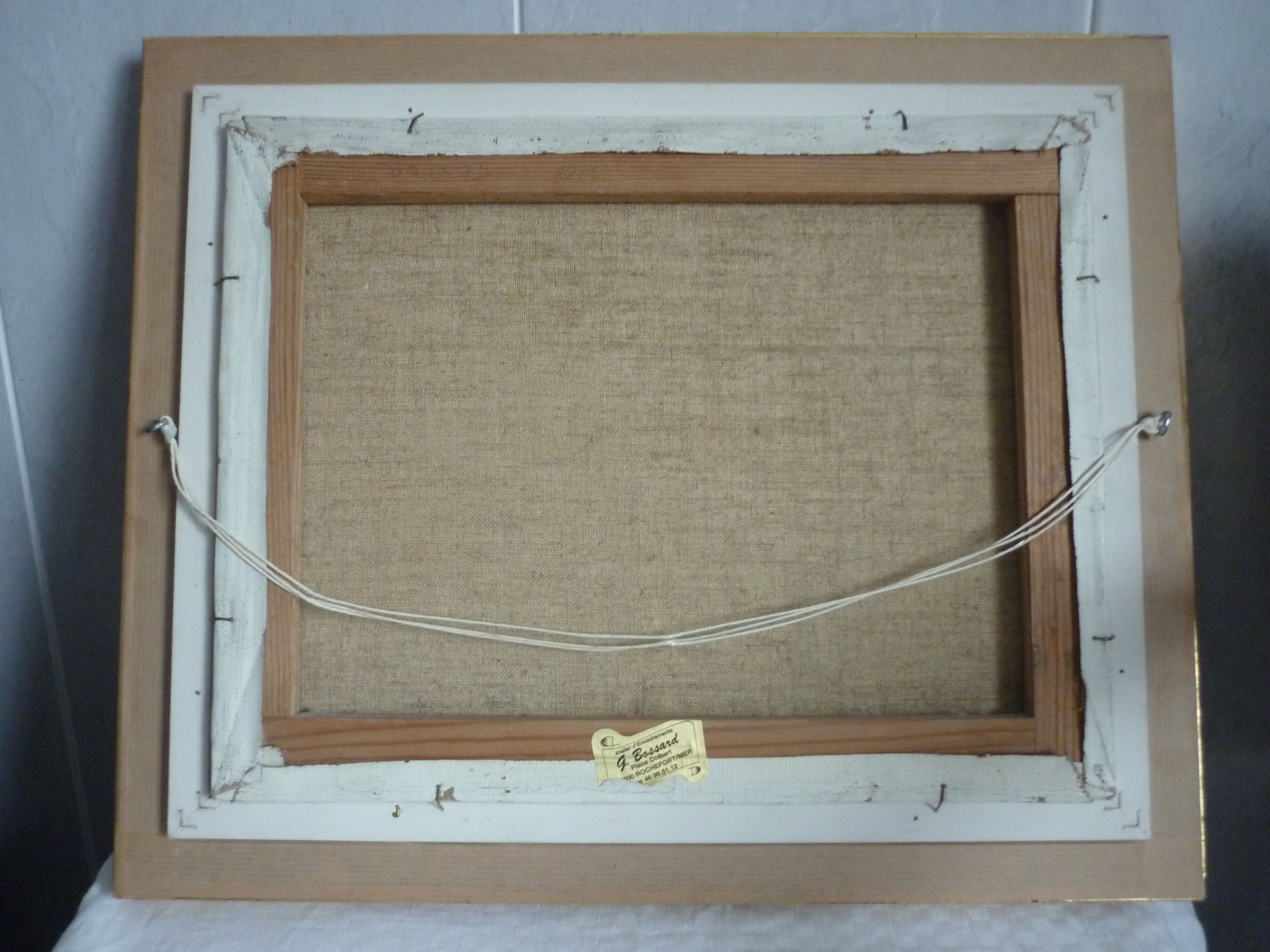 Tablau painting with seaside oil signed