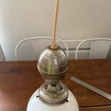 Opaline ball pendant light vintage 50s/70s