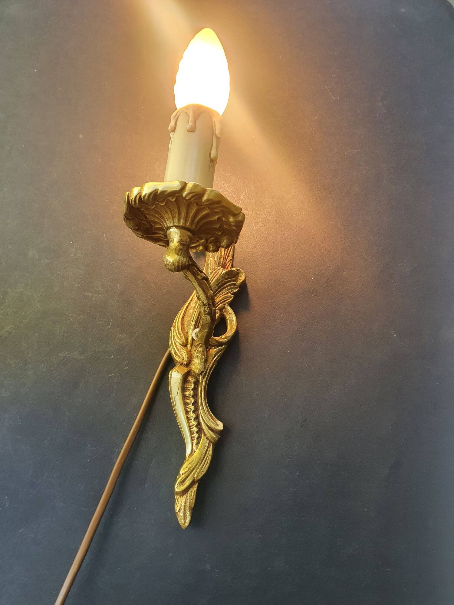 Pair of antique wall candle holders