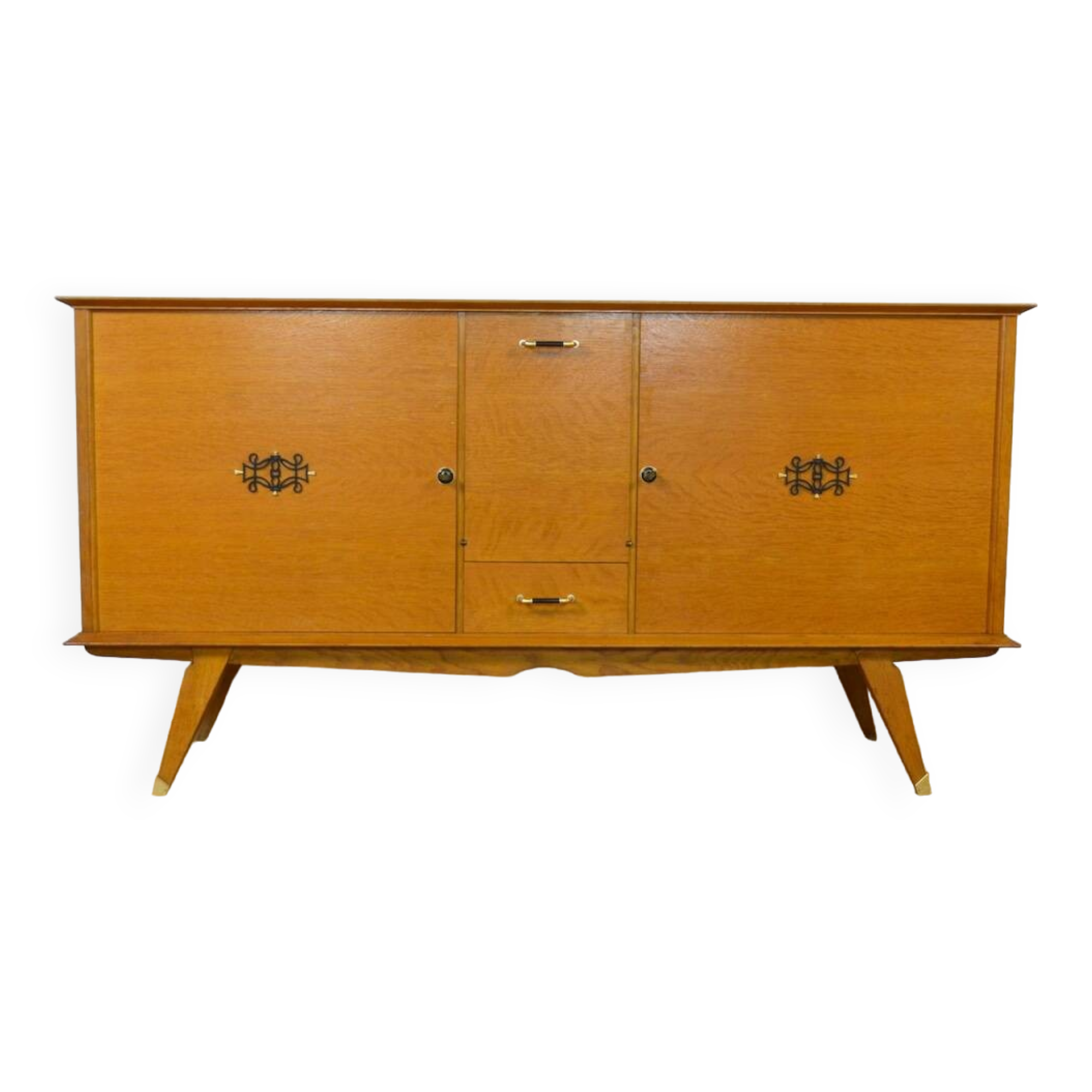Vintage 1950/1960 Golden Oak Compass Leg Sideboard