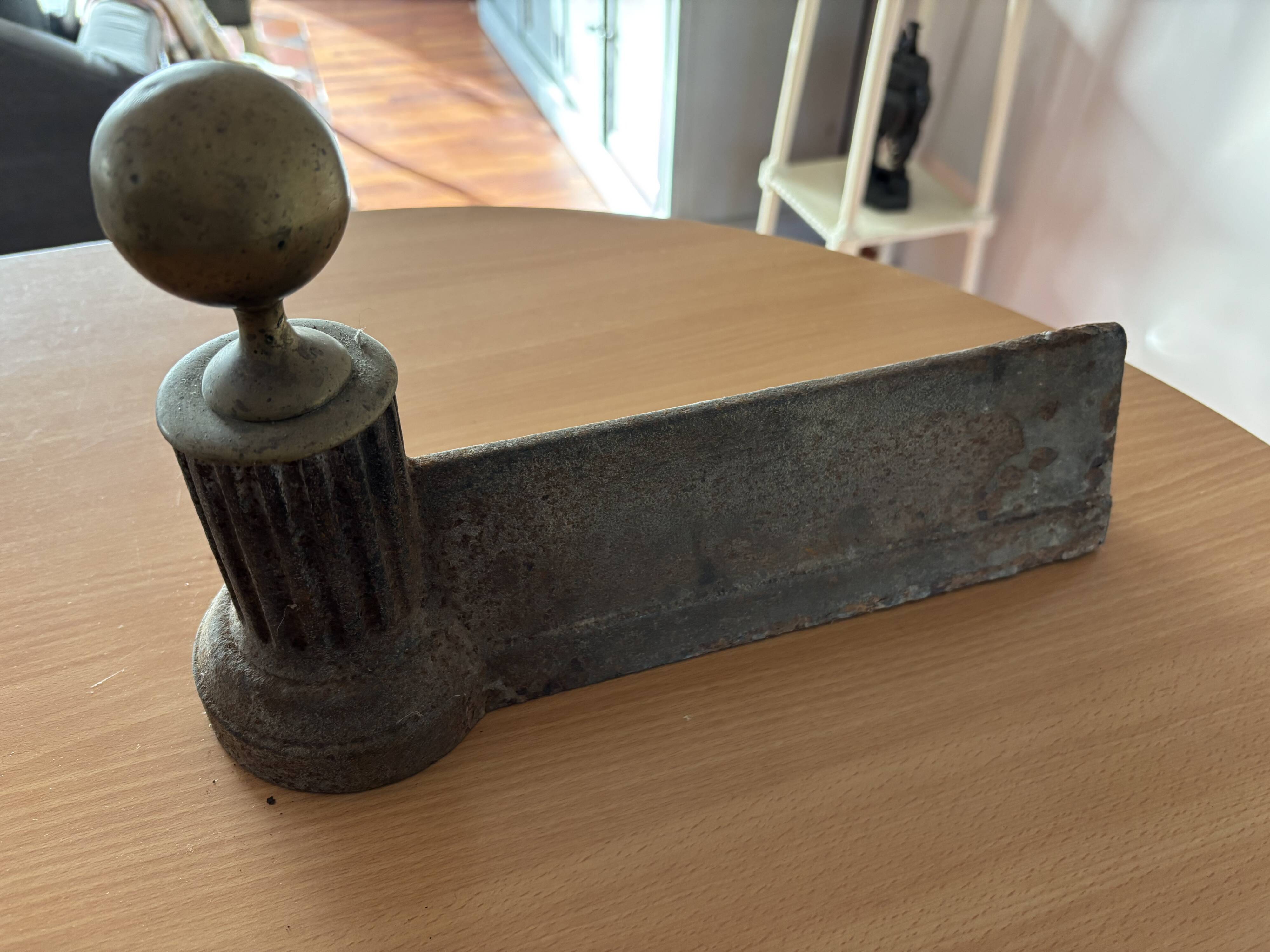 Open fireplace andirons