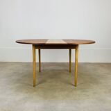 Round extendable Scandinavian table, teak, 1960s