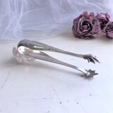 Ice cube pliers or sugar in's feet chiseled silver metal and punches