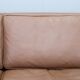 1970s Danish 3-seater brown leather sofa with beech frame