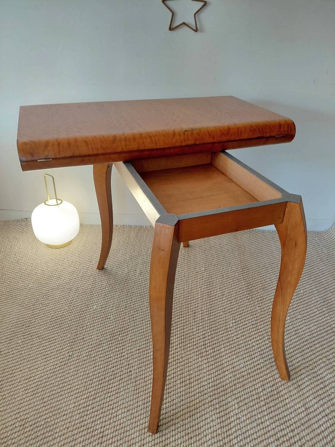 Spectacular Art Deco modular Console Table in walnut burl - 2 in 1