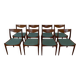 Set of 8 Vintage Danish Chairs by Søren Ladefoged – Teak & Blue Fabric
