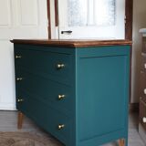Chest of drawers in oak compass feet