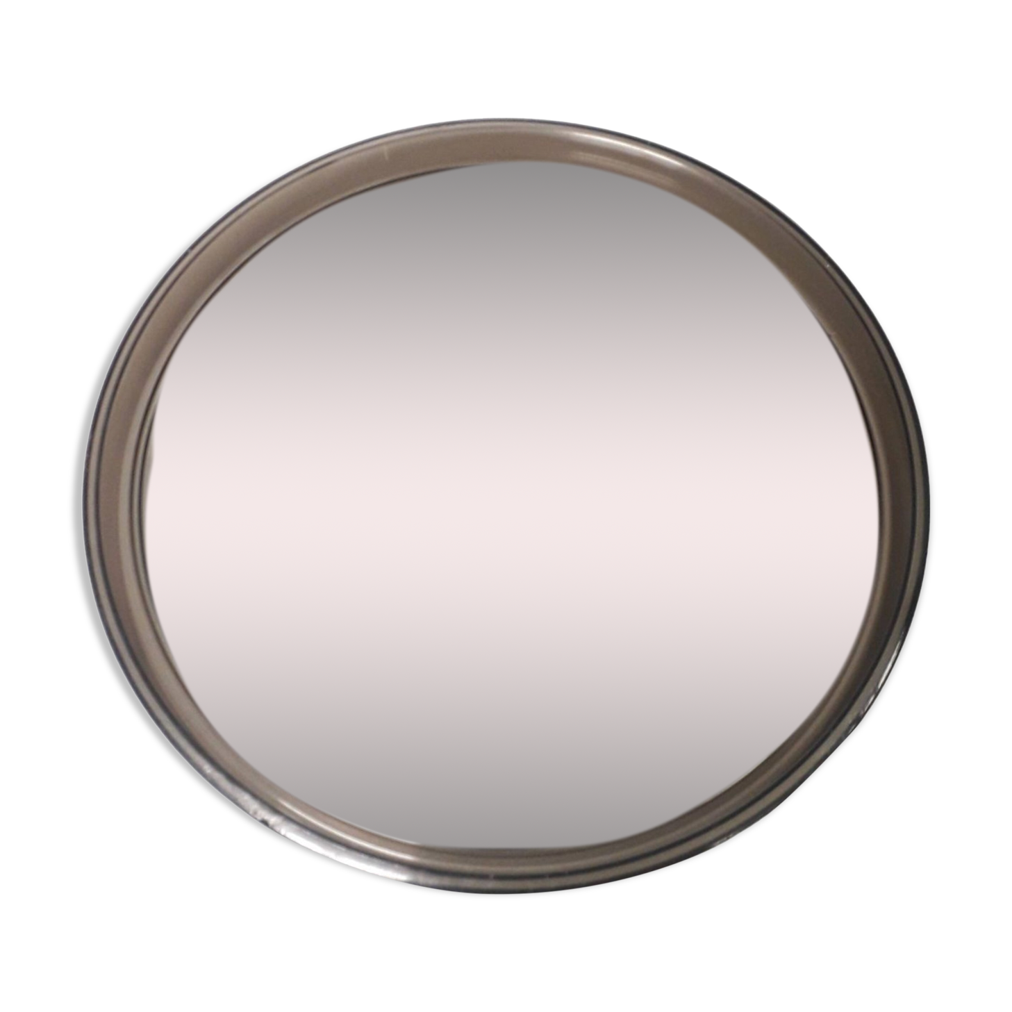 Vintage round mirror - gilac n° 1813 - smoked plexiglass - 1970s