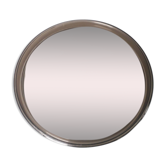 Miroir rond vintage - gilac n° 1813- plexiglas fumé - 1970