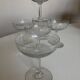 Set of 6 faceted cut crystal champagne glasses, Napoleon III style