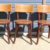 3 Baumann chairs with wide backs No. 30, dark beech