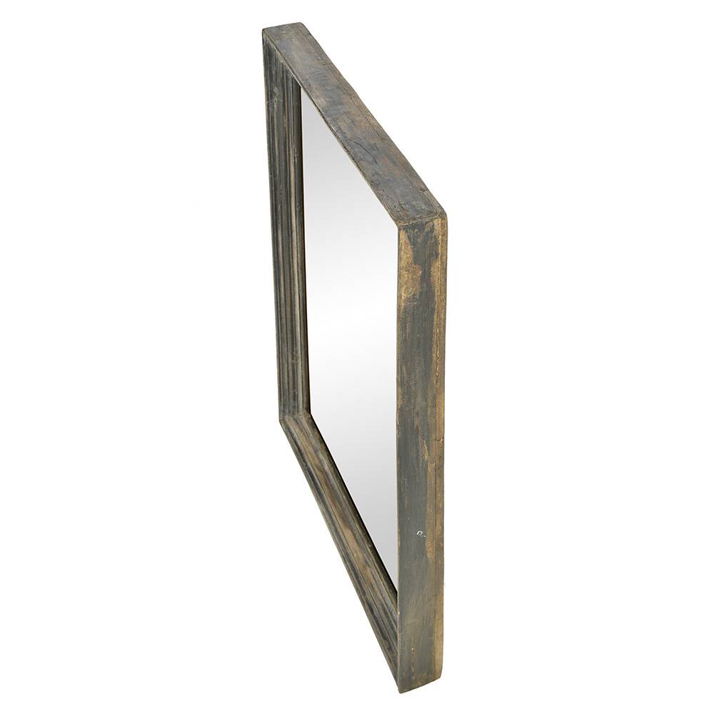 Weathered wood wall mirror (92 x 61 x 8cm)
