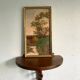 Wooden wall shelf, bamboo sculpture