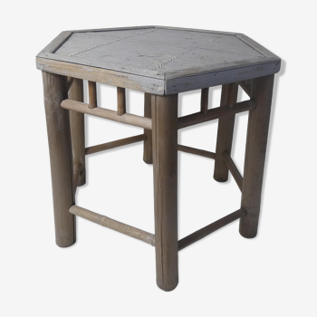 Rattan bamboo side table