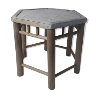 Rattan bamboo side table