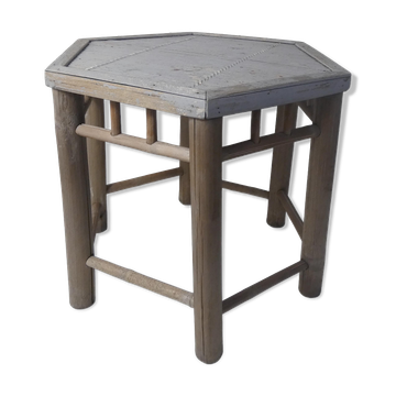 Rattan bamboo side table