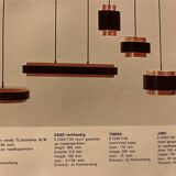 Set of 2 Fog & Mørup / Jo Hammerborg “Juno” pendant lamps / Mid-century Danish modern design / Copper / 1960s / 1970s