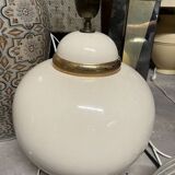 Foot ceramic lamp white beige golden
