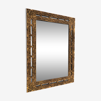 Miroir en laiton italien moderne du milieu du siècle 62x84cm