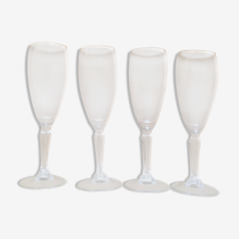 4 flutes Crystal champagne
