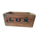 Ancienne caisse publicitaire en bois LUX
