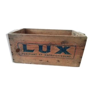 Former LUX wooden advertising box